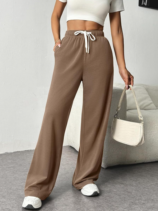 Loose Plain Casual Pants