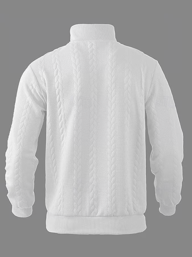 Men's Jacquard Cow Head Print Stand Collar Sweatshirt