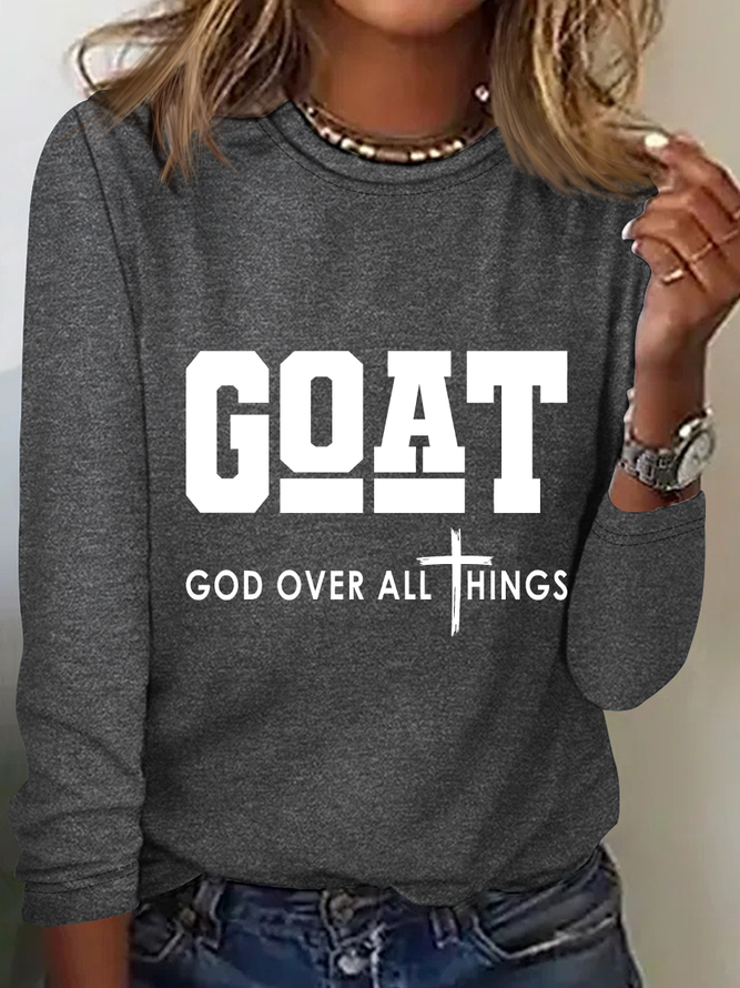 Goat God Over All Things Casual Long Sleeve Shirt