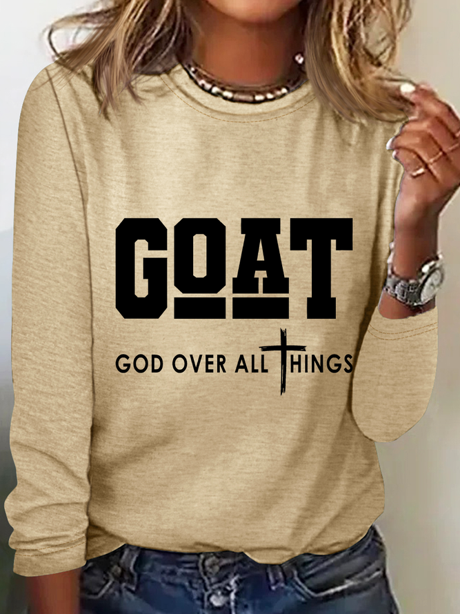 Goat God Over All Things Casual Long Sleeve Shirt
