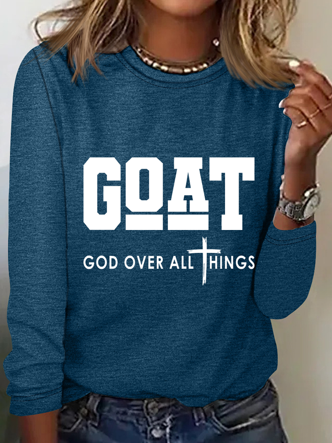 Goat God Over All Things Casual Long Sleeve Shirt