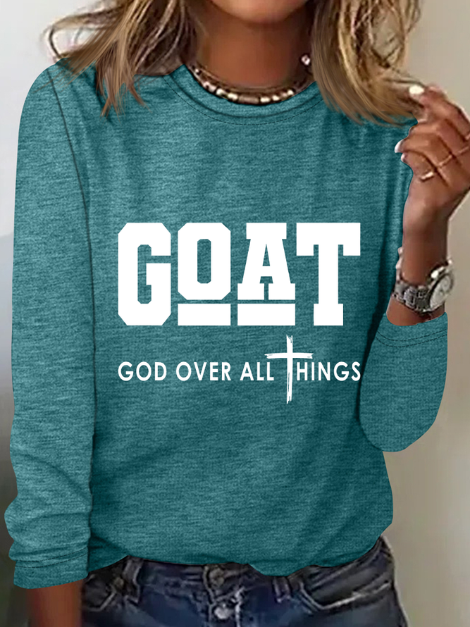 Goat God Over All Things Casual Long Sleeve Shirt