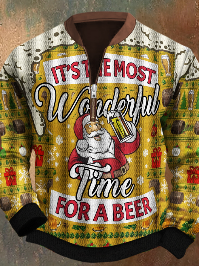 Christmas Most Wonderful Time For Beer Ugly Christmas Sweater