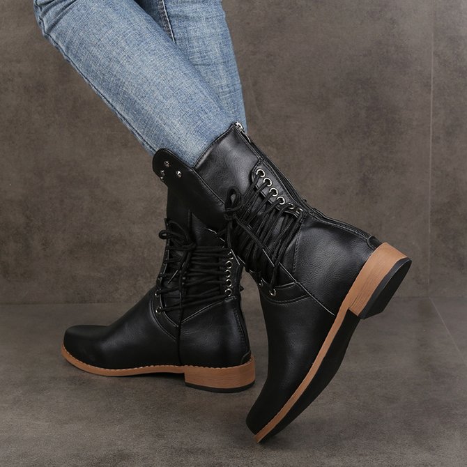 Plain Suede Autumn Riding Boots