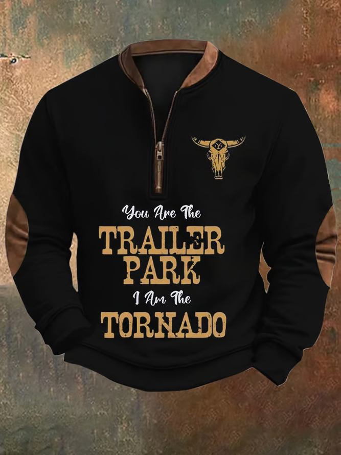 Men's You Need a Ride to the Train Station Zip Collar Sweatshirt