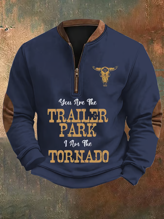 Men's You Need a Ride to the Train Station Zip Collar Sweatshirt