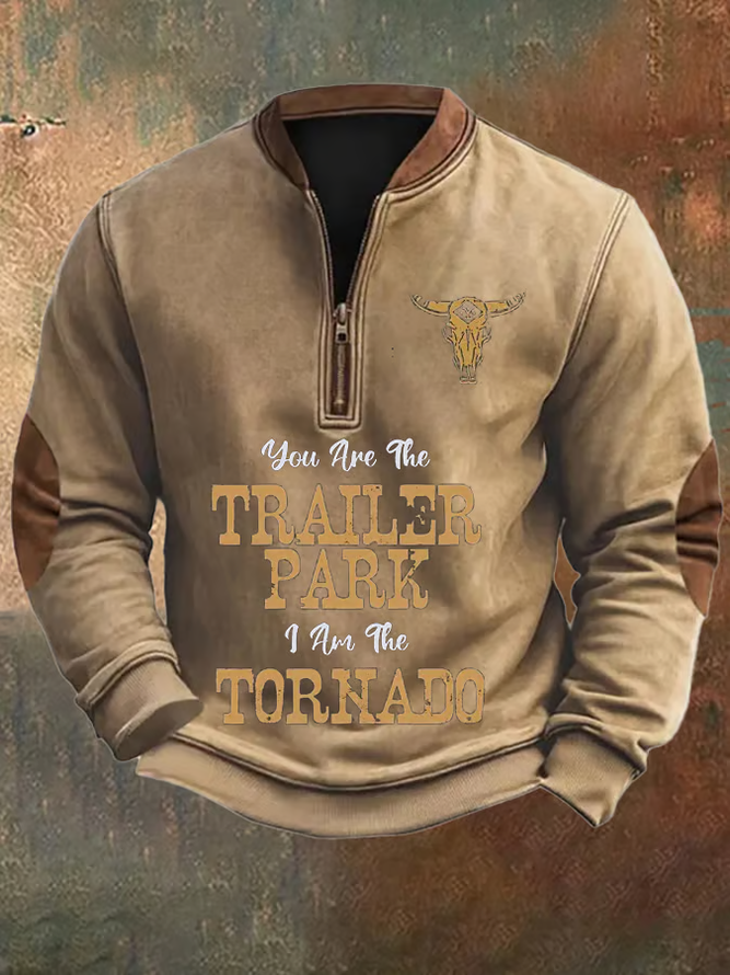 Men's You Need a Ride to the Train Station Zip Collar Sweatshirt
