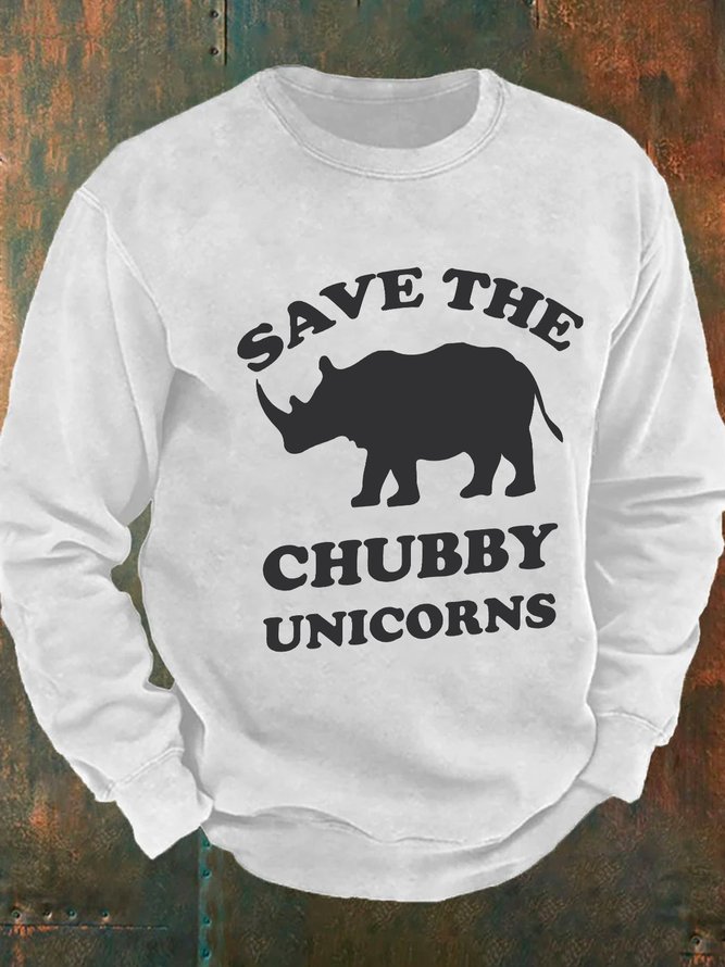 Save The Chubby Unicorns Men's Casual Sweatshirt