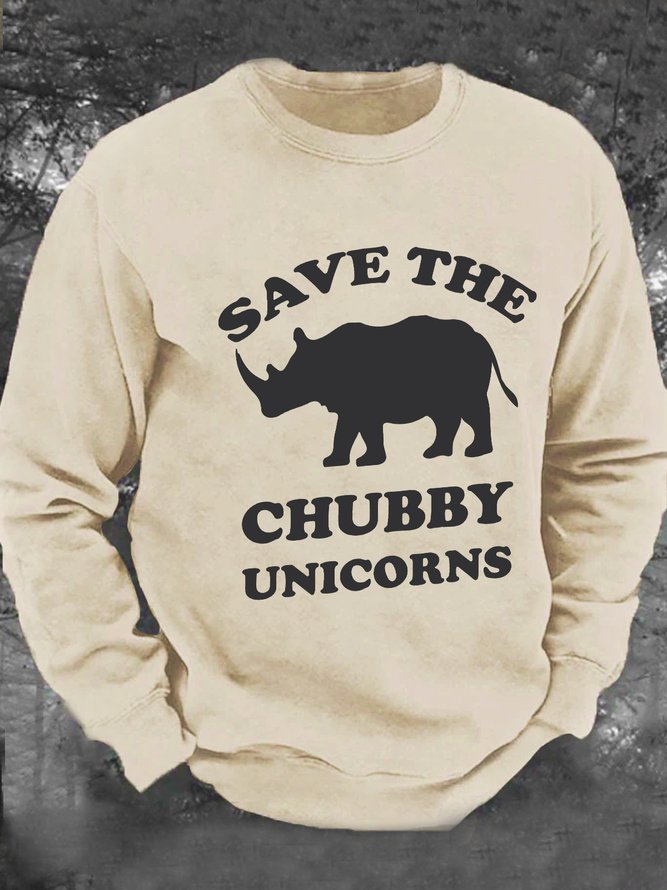 Save The Chubby Unicorns Men's Casual Sweatshirt