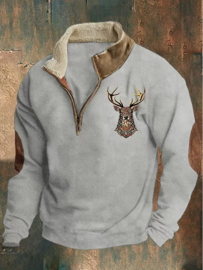 Plain Regular Fit Cotton Casual Sweatshirt