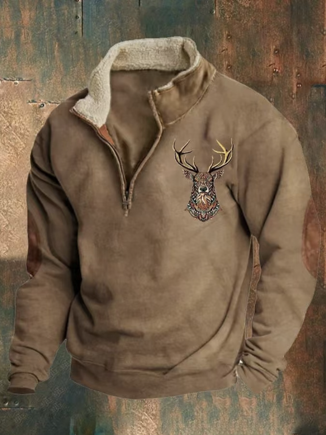 Plain Regular Fit Cotton Casual Sweatshirt