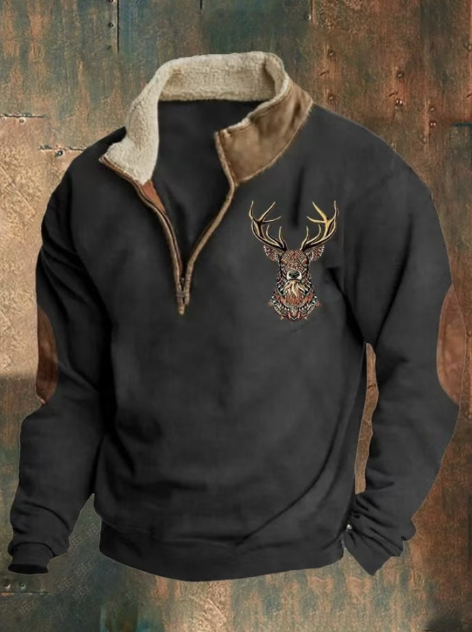 Plain Regular Fit Cotton Casual Sweatshirt