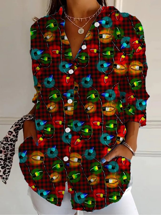 Shirt Collar Casual Loose Shirt