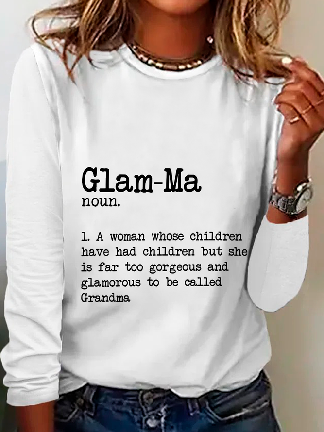 Glam-Ma Dictionary Definition Grandma Casual Long Sleeve Shirt