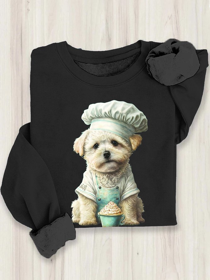 Loose Casual Dog Sweatshirt