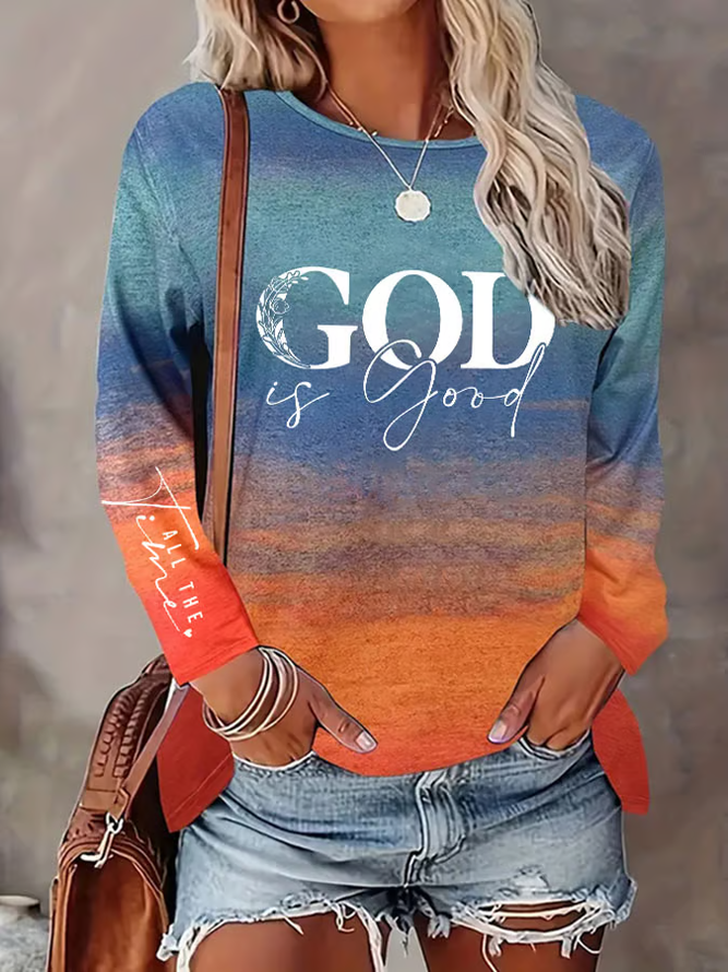 Women's “God Is Good”Faith Casual T-Shirt