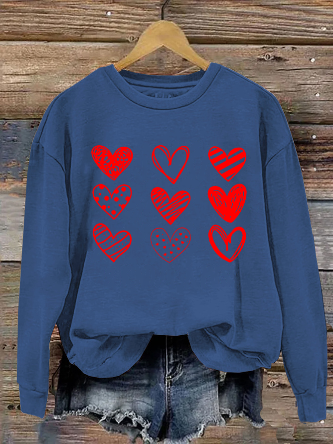 Womens Valentines Hearts , Valentine's Day Casual Sweatshirt