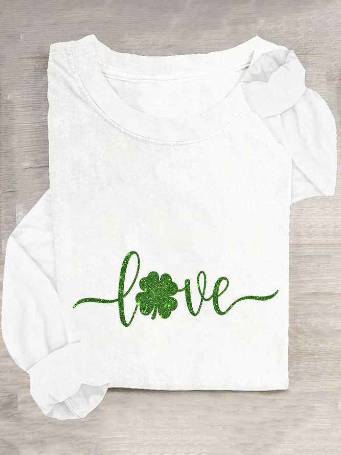 Love St Patrick's Day Casual Long Sleeve Shirt