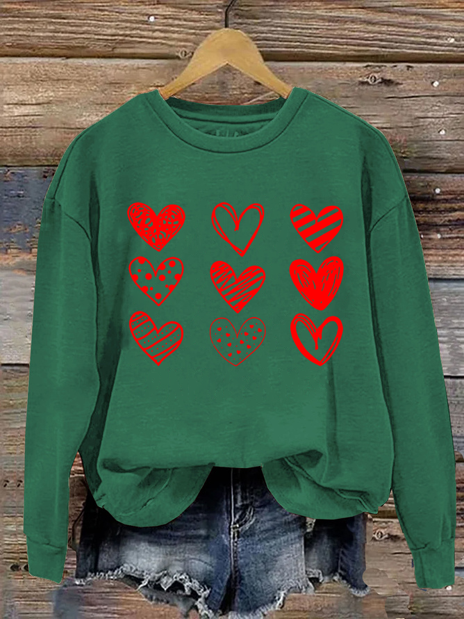 Womens Valentines Hearts , Valentine's Day Casual Sweatshirt
