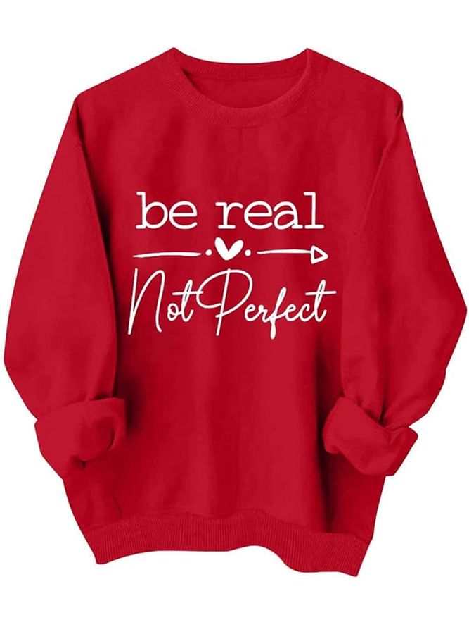 Casual Loose Heart/Cordate Crew Neck Sweatshirt