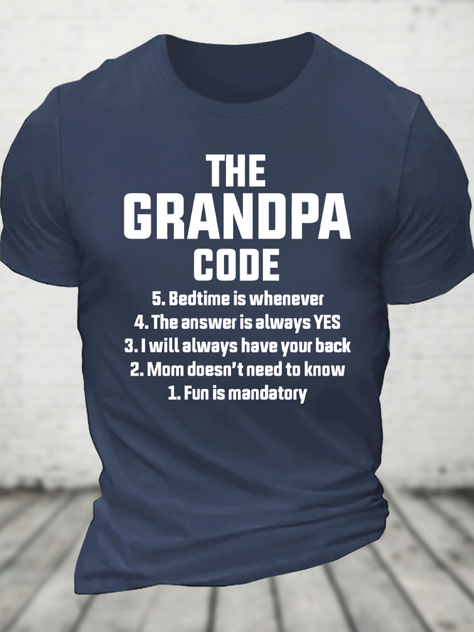 The Grandpa Code Funny Grandpa Cotton T-Shirt