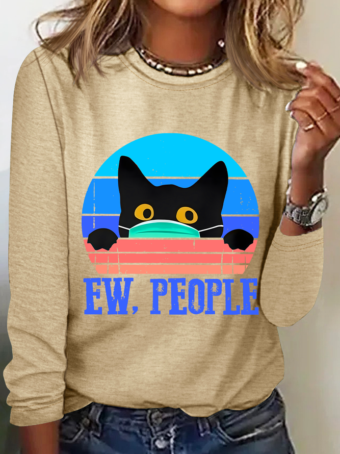 Ew，People Casual Long Sleeve Shirt