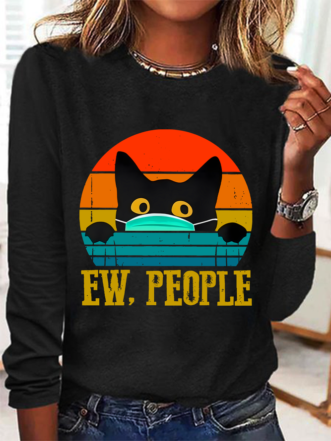 Ew，People Casual Long Sleeve Shirt