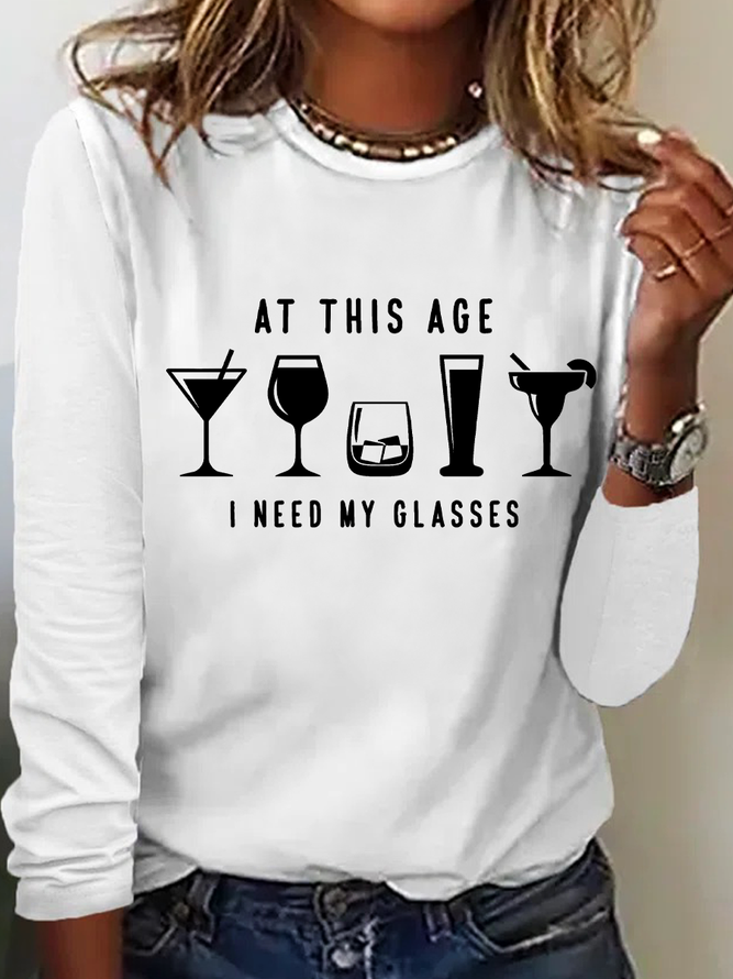 I Need My Glasses Casual Long Sleeve Shirt