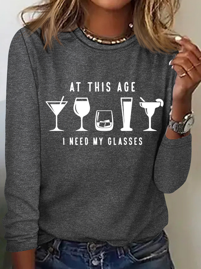 I Need My Glasses Casual Long Sleeve Shirt