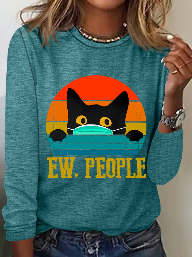 Ew，People Casual Long Sleeve Shirt