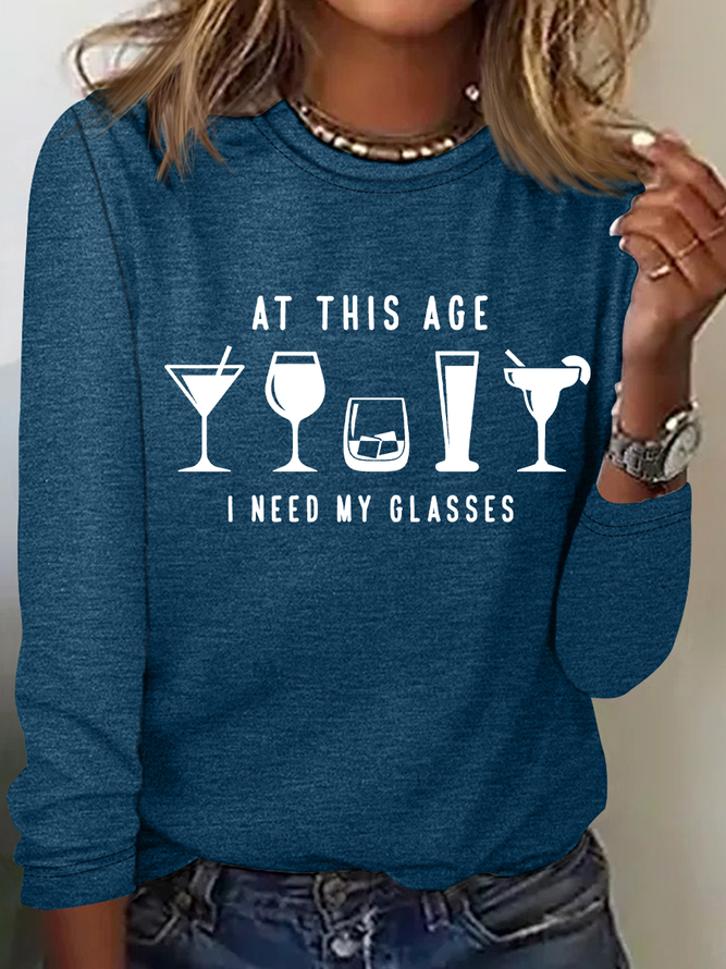 I Need My Glasses Casual Long Sleeve Shirt