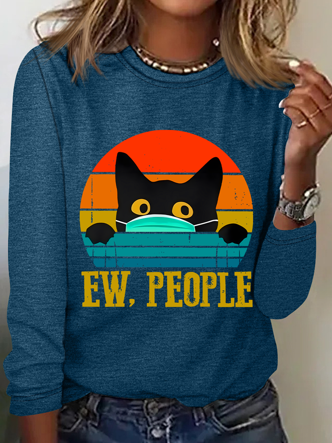 Ew，People Casual Long Sleeve Shirt