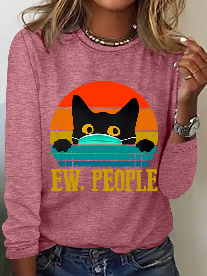 Ew，People Casual Long Sleeve Shirt