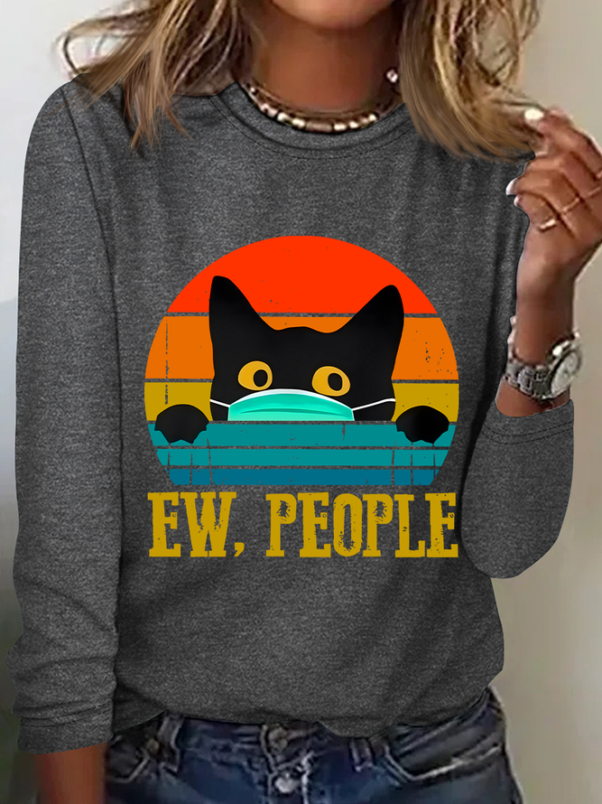 Ew，People Casual Long Sleeve Shirt