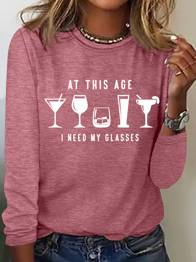 I Need My Glasses Casual Long Sleeve Shirt