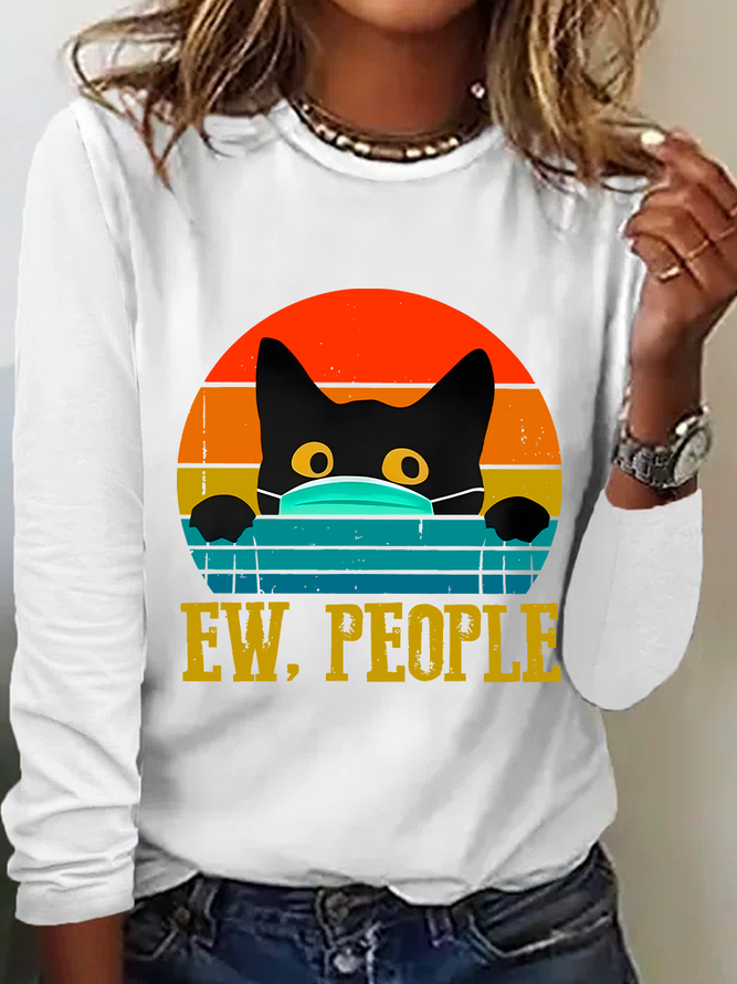 Ew，People Casual Long Sleeve Shirt