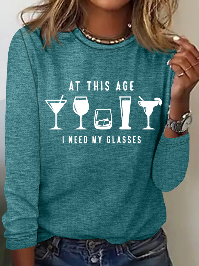 I Need My Glasses Casual Long Sleeve Shirt