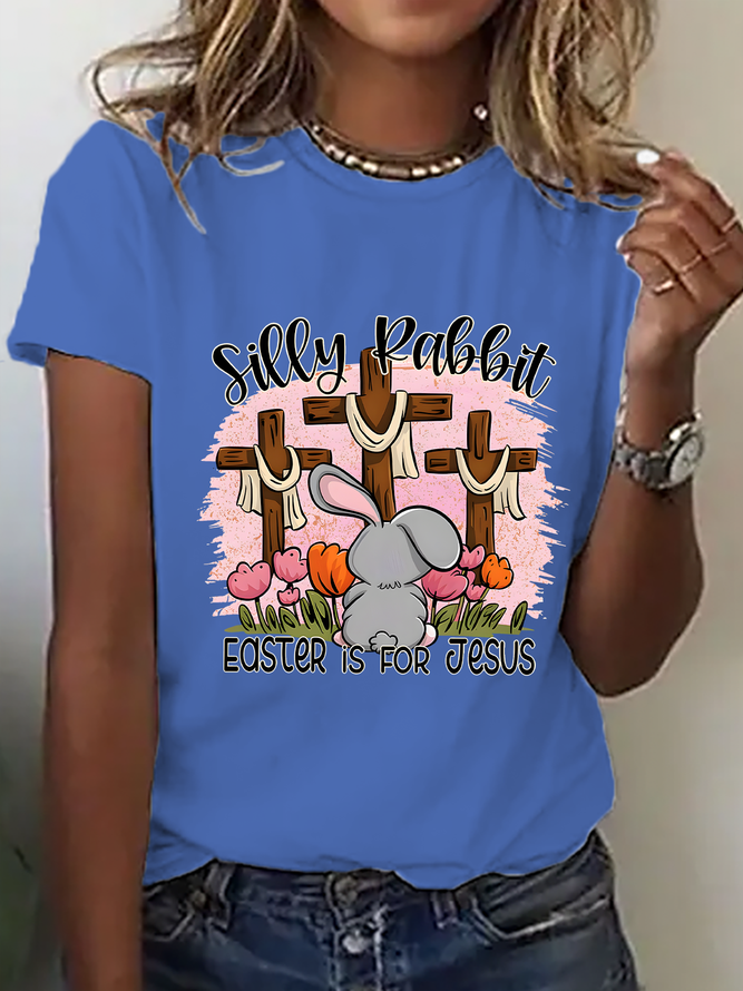 Silly Rabbit Easter Is For Jesus Cotton T-Shirt