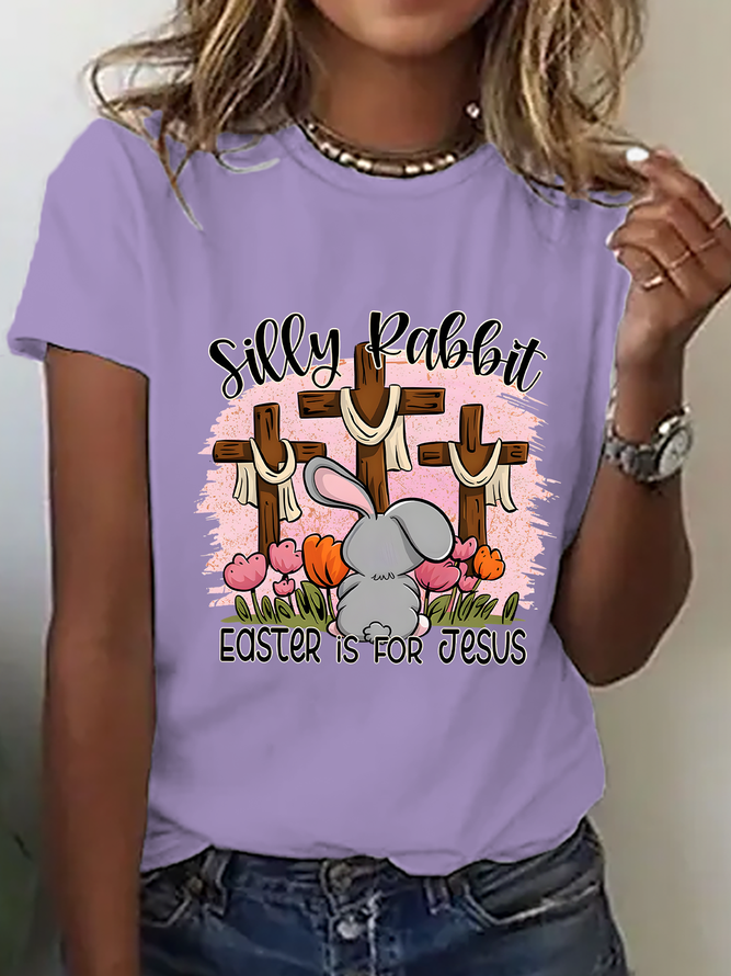 Silly Rabbit Easter Is For Jesus Cotton T-Shirt
