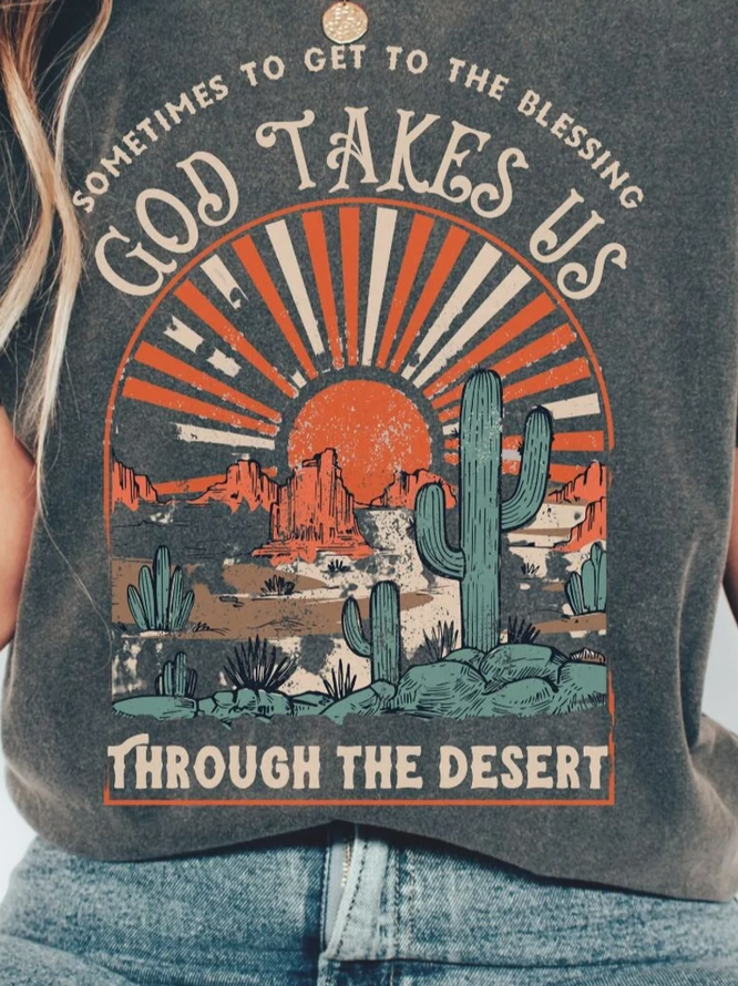 Women's Boho Christian Faith Vintage Washed T-Shirt