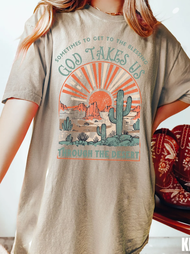 Women's Boho Christian Faith Vintage Washed T-Shirt