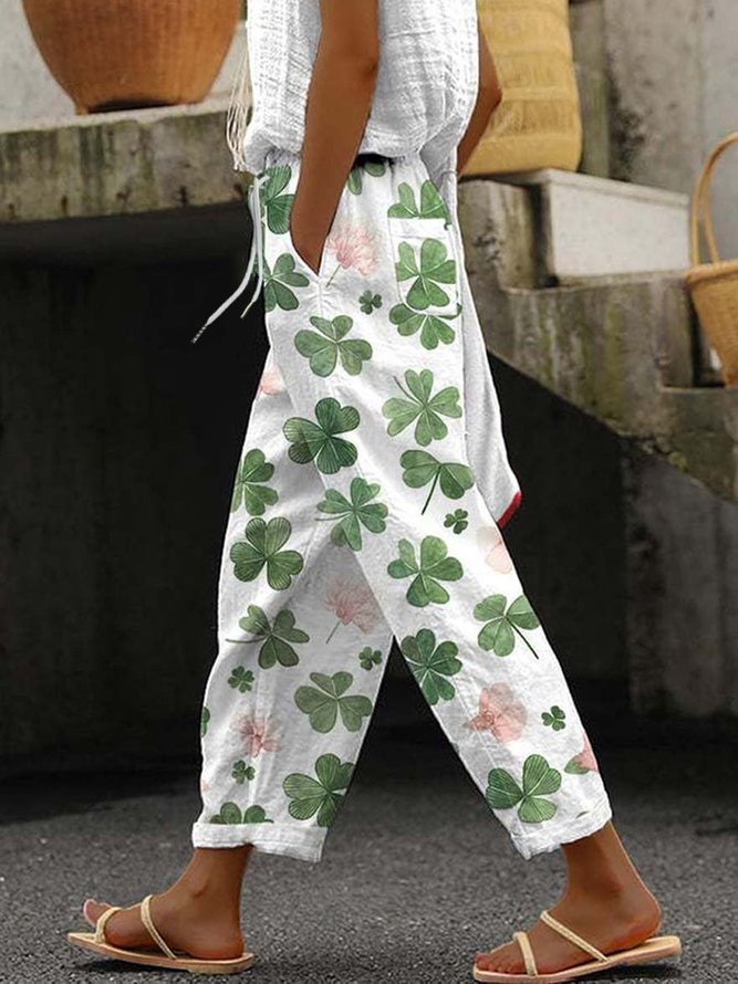 Four-Leaf Clover Casual Pants