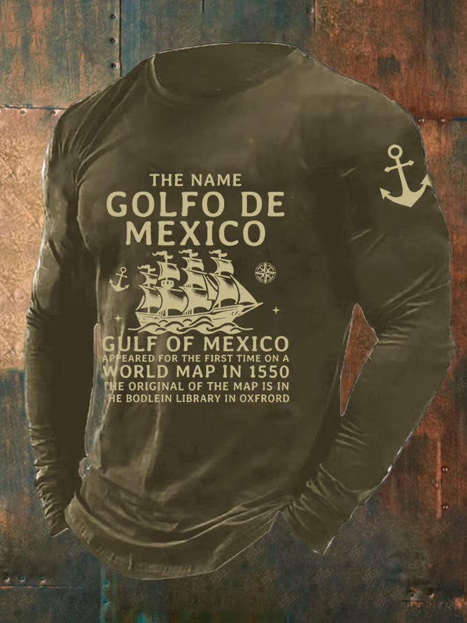 Men's Gulf Of Mexico Print Long Sleeve Top