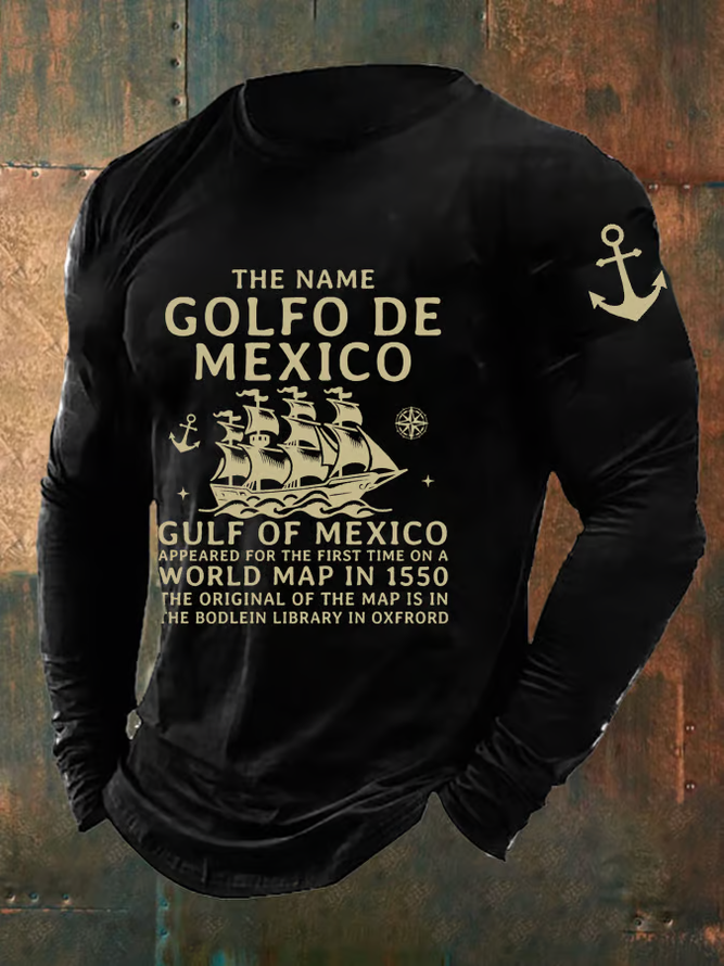 Men's Gulf Of Mexico Print Long Sleeve Top