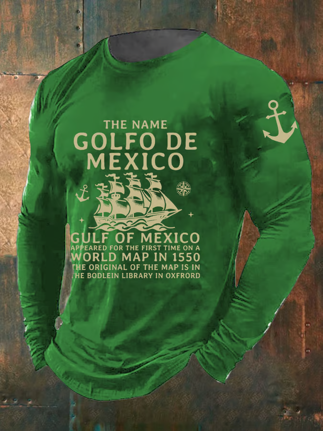 Men's Gulf Of Mexico Print Long Sleeve Top
