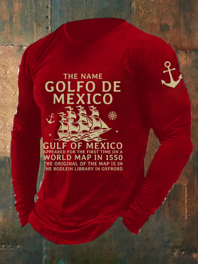 Men's Gulf Of Mexico Print Long Sleeve Top