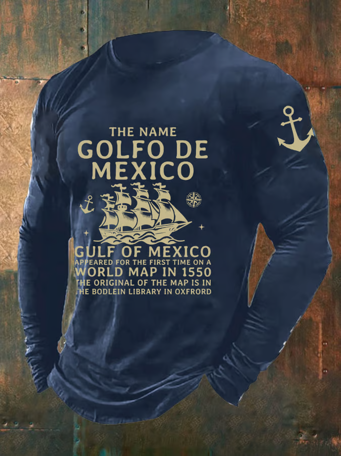 Men's Gulf Of Mexico Print Long Sleeve Top