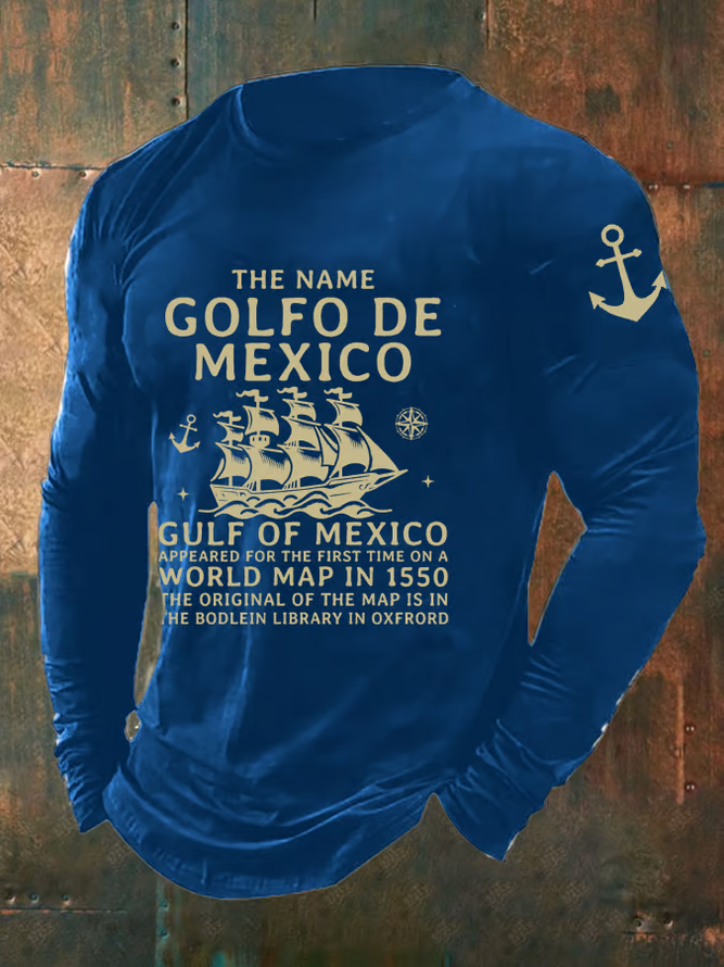 Men's Gulf Of Mexico Print Long Sleeve Top