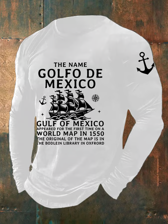 Men's Gulf Of Mexico Print Long Sleeve Top