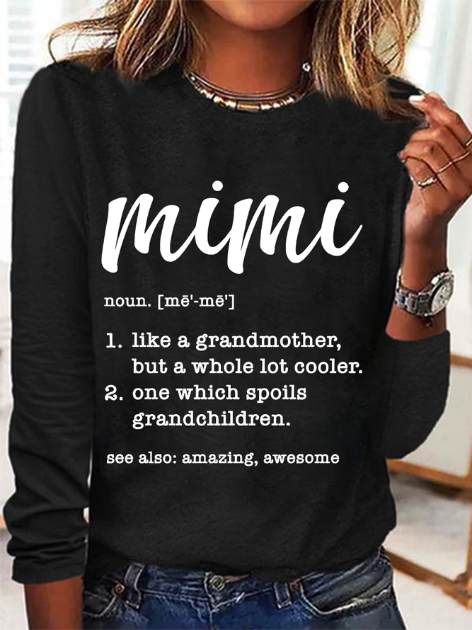Mimi Definition Grandma Definition Casual Long Sleeve Shirt